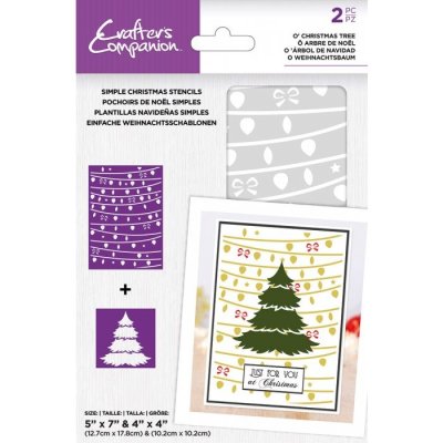 Crafters Companion O' Christmas Tree Simple Christmas Stencils (2 pack)