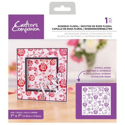 Crafters Companion Rosebud Floral Background Stencil
