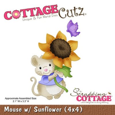 CottageCutz Dies - Mouse w/ Sunflower