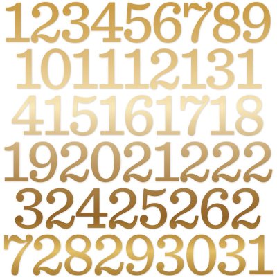 Echo Park Celebrate Christmas Cardstock Die-Cuts - Decorative Gold Foil Numbers