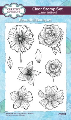 FÖRBESTÄLLNING! Creative Expressions A6 Clear Stamp Set - Beautiful Bouquet by Helen Colebrook