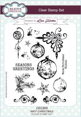 Creative Expressions A5 Clear Stamp Set - Inky Christmas