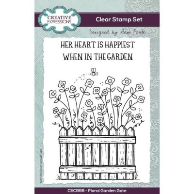 FÖRBESTÄLLNING! Creative Expressions A6 Clear Stamp Set - Floral Garden Gate by Sam Poole