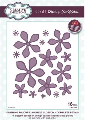 Creative Expressions Dies by Sue Wilson - Finishing Touches Collection Orange Blossom-Complete Petals Die (16 dies)