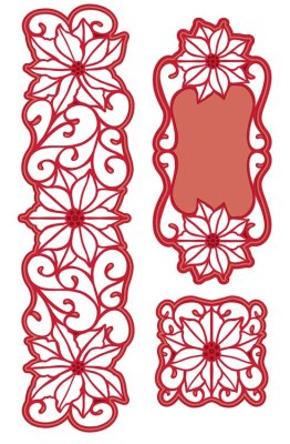 Creative Expressions Dies by Sue Wilson - Festive Collection Poinsettia Corner, Border & Tag (7 dies)