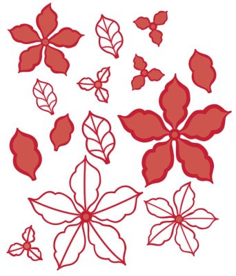 Creative Expressions Dies by Sue Wilson - Festive Collection Poinsettia Additions (14 dies)