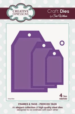 Creative Expressions Dies by Sue Wilson - Frames & Tags Pierced Tags (4 dies)