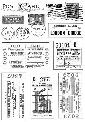 Crafty Individuals Unmounted Rubber Stamps - Vintage Tickets and Postmarks