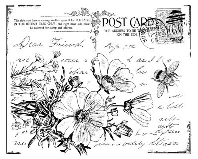 Crafty Individuals Unmounted Rubber Stamps - Floral Postcard