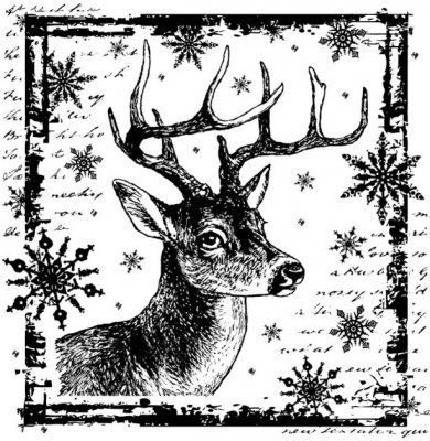Crafty Individuals Unmounted Rubber Stamp - Snowflake Rudolph