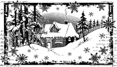 Crafty Individuals Unmounted Rubber Stamp - Little Cottage in the Snow