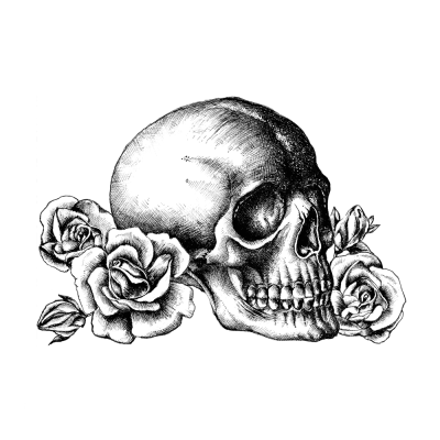 Crafty Individuals Unmounted Rubber Stamps - Skull n Roses