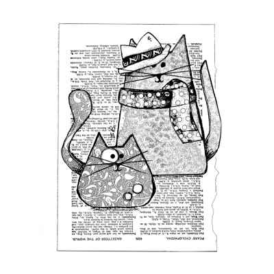 Crafty Individuals Unmounted Rubber Stamps - Trilby Cats