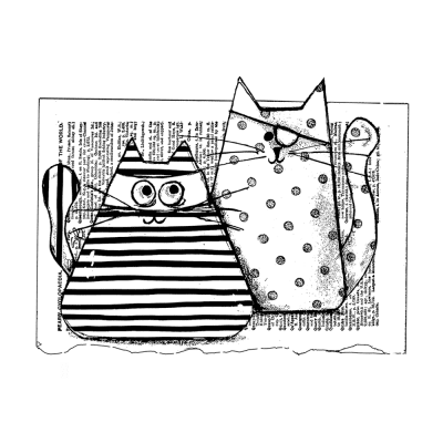 Crafty Individuals Unmounted Rubber Stamps - Burglar Cats
