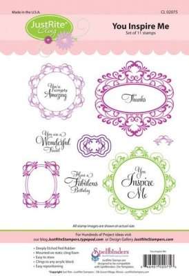 Justrite Cling Stamp Set - You Inspire Me (11 stamps)