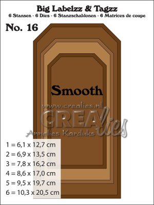 Crealies Big Labelzz & Tagzz dies no. 16 smooth (6 dies)