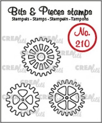 Crealies Clearstamp Bits & Pieces 3x gears (outline)