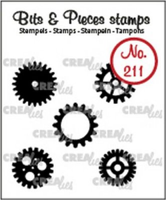 Crealies Clearstamp Bits & Pieces 5x gears small (solid)