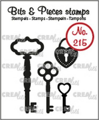 Crealies Clearstamp Bits & Pieces 3x keys and padlock