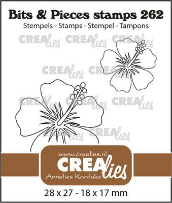 Crealies Clearstamp Bits&Pieces - Hibiscus 2x