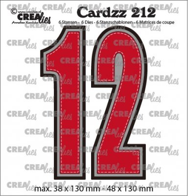 Crealies Cardzz Dies no. 212, Numbers 1 and 2 (6 dies)