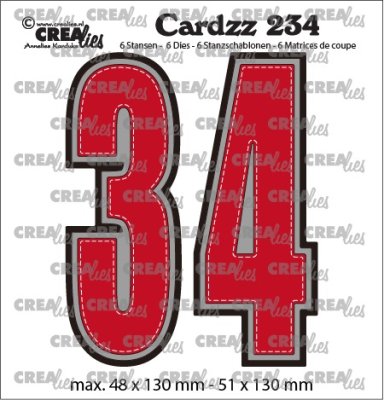 Crealies Cardzz Dies no. 234, Numbers 3 and 4 (6 dies)