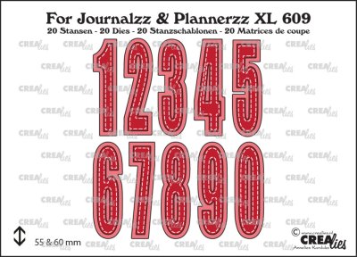 Crealies For Journalzz & Plannerzz Dies No. 3 - Numbers XL with Shadow