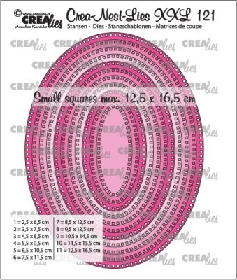 Crealies Crea-nest-dies XXL no. 121 - Ovals with square holes