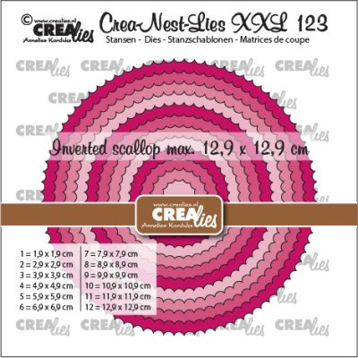 Crealies Crea-nest-dies XXL Circles with inverted scallop CLNestXXL123