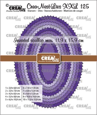 Crealies Crea-nest-dies XXL Ovals with inverted scallop CLNestXXL125