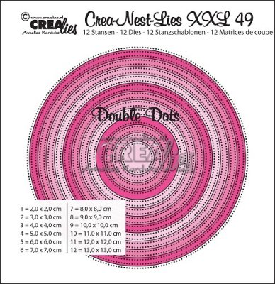 Crealies Crea-nest-dies XXL no. 49 dies - Double Dots circles (12 dies)