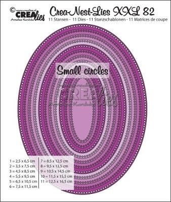 Crealies Crea-Nest-Lies XXL no 82 Ovals with small circles (11 dies)