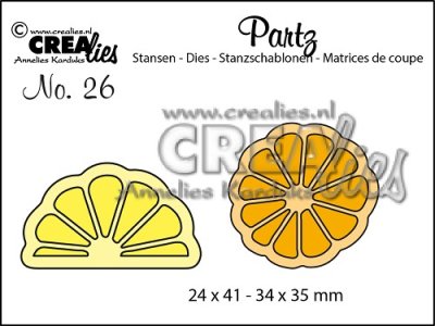 Crealies Partz no. 26 Slice of citron and orange