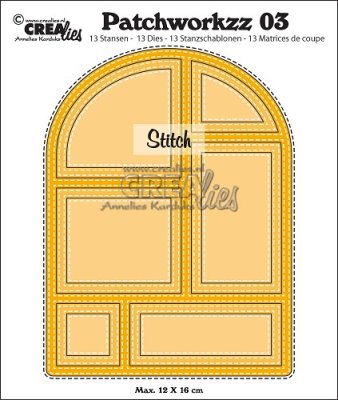 Crealies Modern Stitched Patchwork no.3 - Stitched patchwork in arc (13 dies)