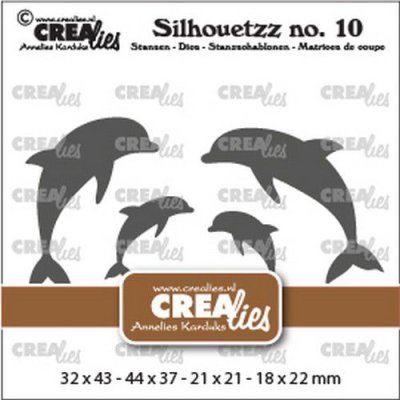 Crealies Silhouetzz Dies no. 10 - Dolphins 4x