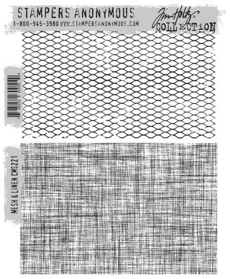 Tim Holtz Stampers Anonymous Cling Stamps - Mesh & Linen