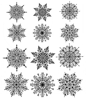 Tim Holtz Stampers Anonymous Cling Stamps - Mini Swirley Snowflakes