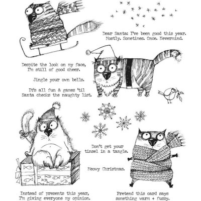 Tim Holtz Stampers Anonymous - Snarky Cat Christmas