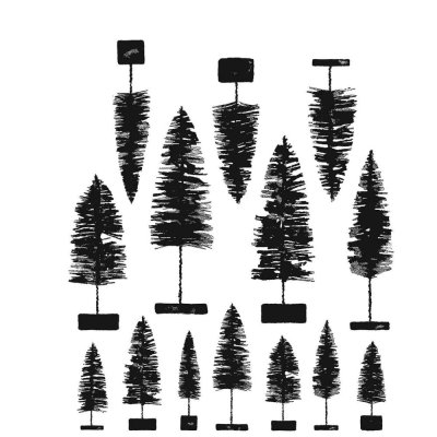Tim Holtz Stampers Anonymous Cling Stamps - Bottlebrush Trees