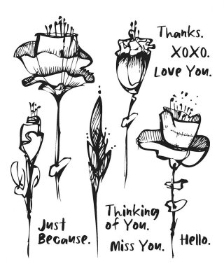 Tim Holtz Stampers Anonymous Cling Stamps - Abstract Florals