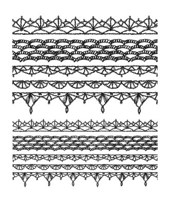Tim Holtz Stampers Anonymous Cling Stamps - Crochet Trims