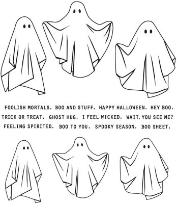 Tim Holtz Stampers Anonymous Cling Stamps - Spooky Spirits