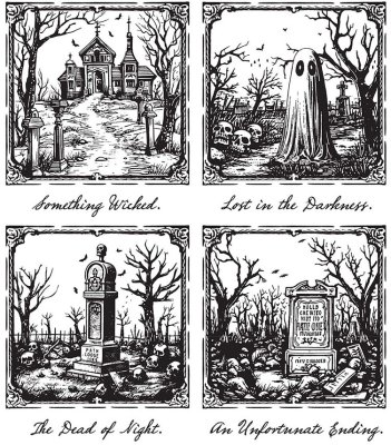 Tim Holtz Stampers Anonymous Cling Stamps - Framed Frights