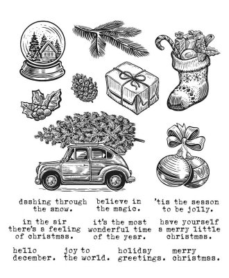 Tim Holtz Stampers Anonymous Cling Stamps - Home For Christmas