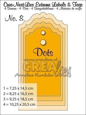 Crealies Crea-nest-lies Extreme labels & tags no 8 with dots