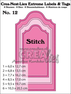 Crealies Crea-nest-lies Extreme labels&tags no 12 with stitch line