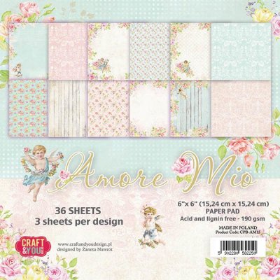 Craft & You 6”x6” Paper Pad - Amore Mio (36 sheets)