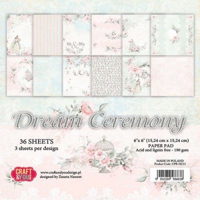 Craft&You 6”x6” Dream Ceremony Small Paper Pad (36 sheets)