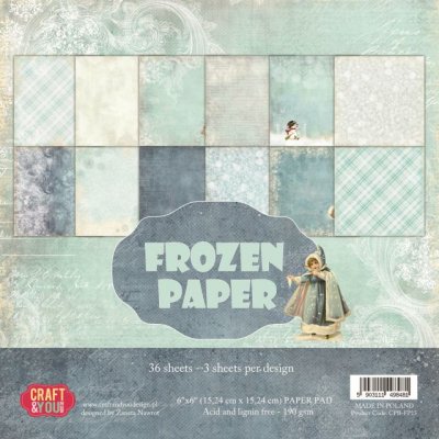 Craft&You 6”x6” Paper Pad - Frozen (36 sheets)