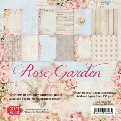 Craft & You 6”x6” Paper Pad - Rose Garden (36 sheets)